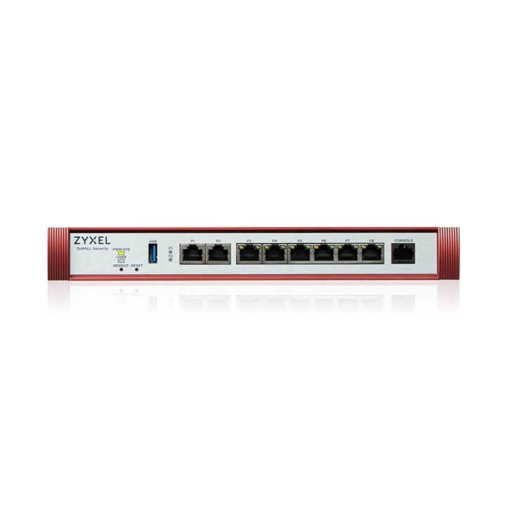 Pare-feu de bureau ZyXEL USGFLEX200H-EU0101F avec 2 ports 2,5 GbE et 6 ports 1 GbE, USB