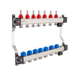 Kan-Therm 1316157082 InoxFlow Manifold with Flow Meters and Valves for UFST Actuators, 7 Circuits