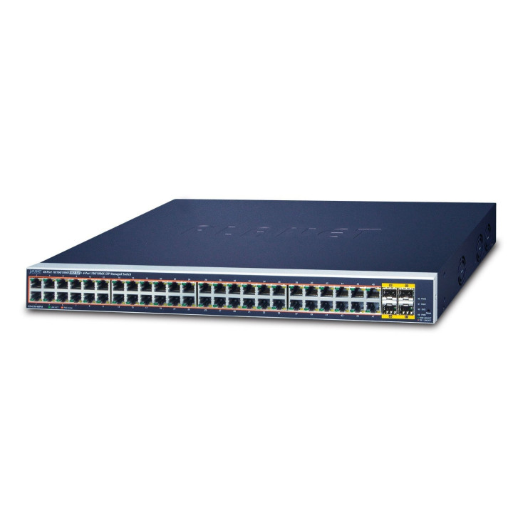 PLANET GS-4210-48P4S Managed Gigabit PoE+ Switch with 48 PoE+ Ports and 4 SFP Slots