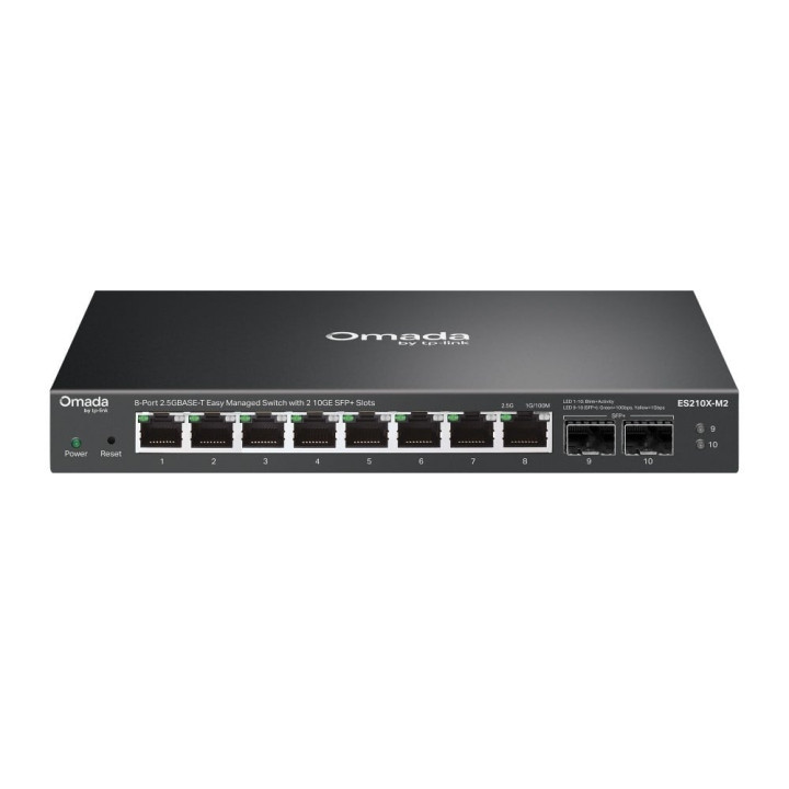 TP-Link ES210X-M2 Managed 2.5G Ethernet Network Switch, Desktop/Wall-Mount, Black