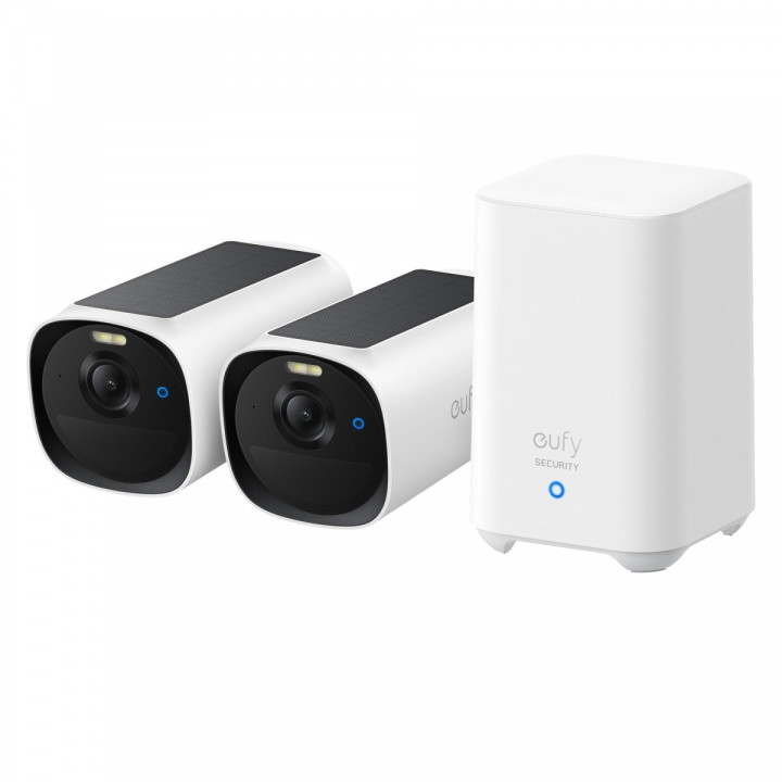 Eufy eufyCam E40 2-Cam Kit + HomeBase S280 Outdoor IP Security Camera, 2688 x 1520, White