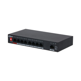 Dahua PFS3009-8ET1GT-96-V2 Conmutador PoE no administrado de 9 puertos, 8x PoE 96W, 1x enlace ascendente Gigabit