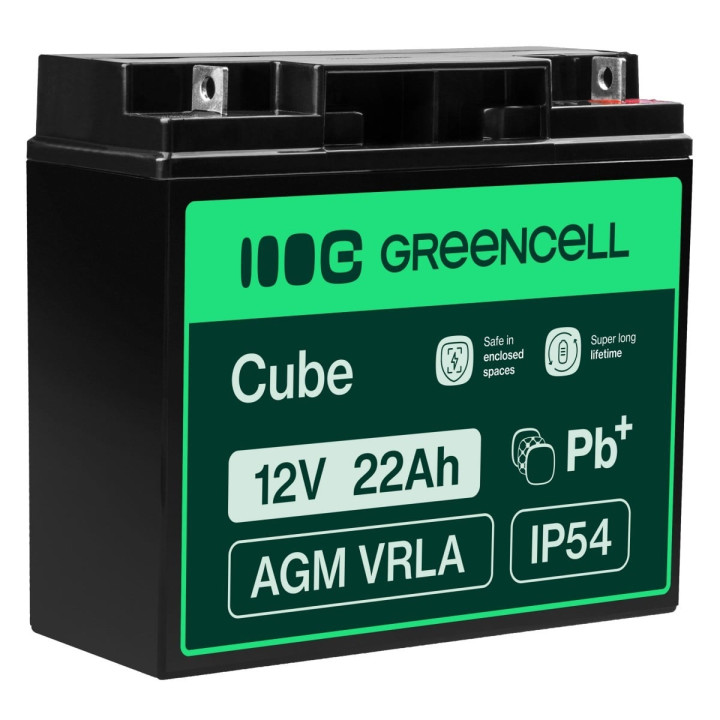Green Cell AGM54 12V 22Ah AGM VRLA Maintenance-Free Battery