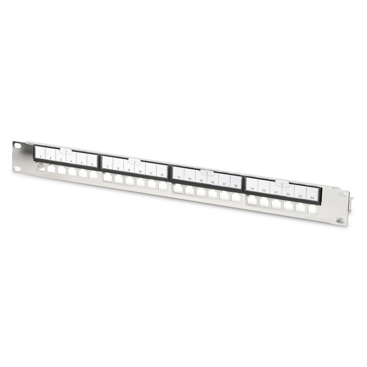DIGITUS DN-91411-G 24-portowy modułowy panel krosowy 1U 19" Keystone UTP