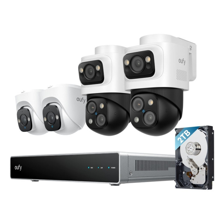 Eufy S4 Bullet IP Security Camera NVR System E8E00325, 4K 8MP, Indoor/Outdoor, Ceiling Mount