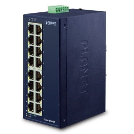 PLANET ISW-1600T Switch Ethernet industriel 16 ports 10/100TX, IP30, -40~75°C, double alimentation redondante 12-48VDC/24VAC, ce