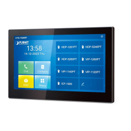 PLANET VTS-700WP 7-calowy kryty ekran dotykowy SIP Wideodomofon PoE z Wi-Fi, 1080p, H.264, dwukierunkowe audio