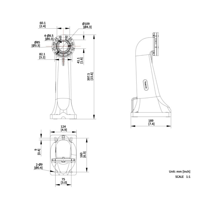 Hikvision DS-4604ZJ-PAAC Wall Mount Bracket for Security Cameras, Aluminum Alloy, White