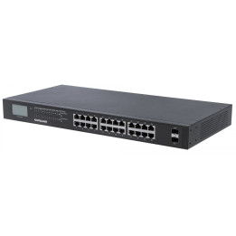 Intellinet 24-Port Gigabit PoE+ Switch with 2 SFP Ports - 370W