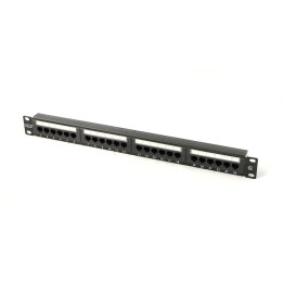DIGITUS DN-91524U-1 CAT 5e Unshielded Patch Panel, 24-Port RJ45, 1U Rack Mount, Black