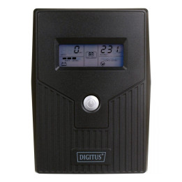 DIGITUS DN-170064-LCD Line-Interactive UPS, 800VA/480W, 12V/9Ah Battery, 2x CEE 7/7 Outlets, RJ-11, LCD Display