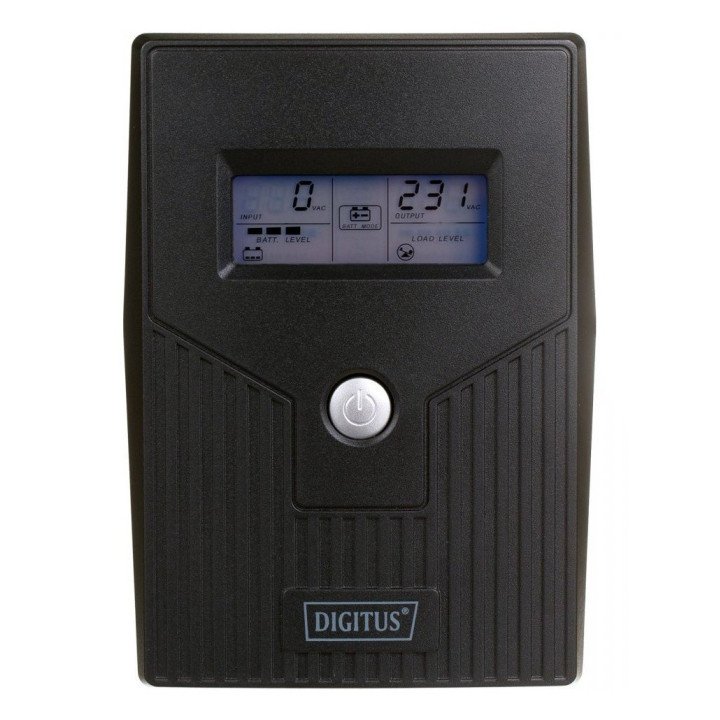 DIGITUS DN-170064-LCD Line-Interactive UPS, 800VA/480W, 12V/9Ah Battery, 2x CEE 7/7 Outlets, RJ-11, LCD Display