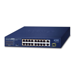 PLANET FGSD-1821P 16-Port 10/100TX PoE + 2-Port Gigabit + 1 SFP Unmanaged Switch (185W PoE Budget)