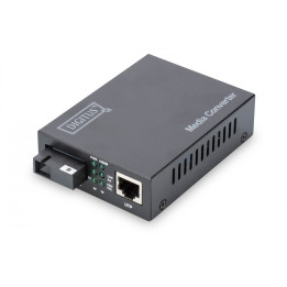 DIGITUS DN-82123 Gigabit Ethernet Media Converter, Singlemode, BiDi Tx1550nm/Rx1310nm, SC, 20km