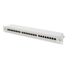 DIGITUS DN-91524S CAT 5e Shielded 24-Port Patch Panel, 1U Rack Mount, Grey