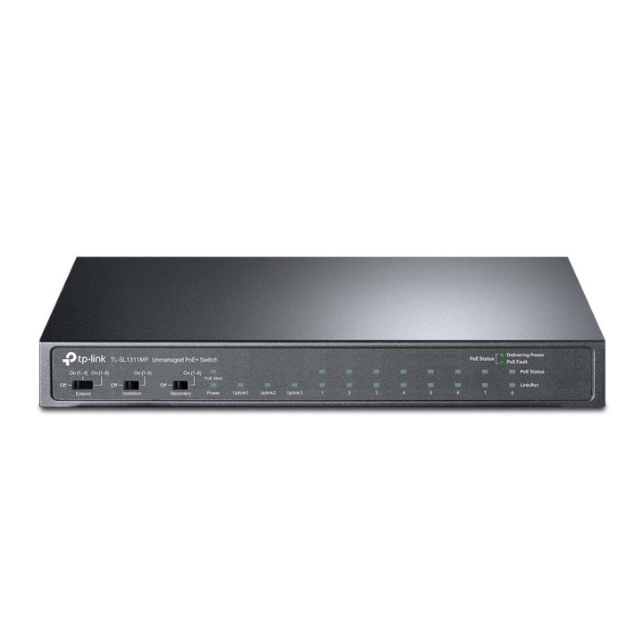 TP-Link TL-SL1311MP Switch PoE+ de bureau Gigabit 8 ports 10/100 Mbps + 3 ports, budget 56 W