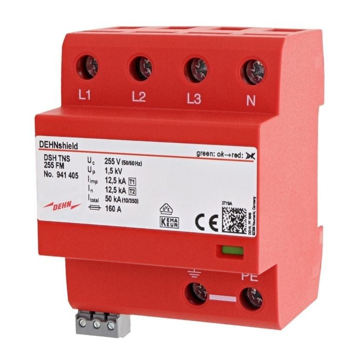 DEHN DSH TNS 255 Type 1+2 AC Surge Arrester 941405