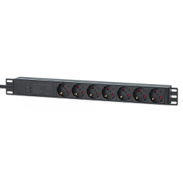 Intellinet 7-Outlet Power Strip with 2m Cable and Surge Protection 715140