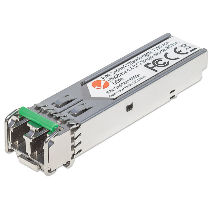 Intellinet 545044 Gigabit Fiber SFP Transceiver, 1000Base-LX, Single-Mode LC, 80km, MSA Compliant