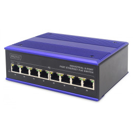 DIGITUS DN-650108 Industrial 8-Port Fast Ethernet PoE Switch DIN rail, extended temp. range