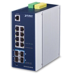 PLANET IGS-6325-8T4X Industrial L3 Managed Switch, 8-Port 10/100/1000T + 4-Port 10G SFP+, IP30, -40 to 75°C