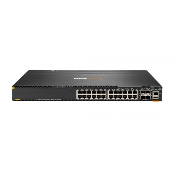 Switch administrado HPE Aruba JL662A CX 6300M de 24 puertos Gigabit PoE+ con 4 enlaces ascendentes SFP+