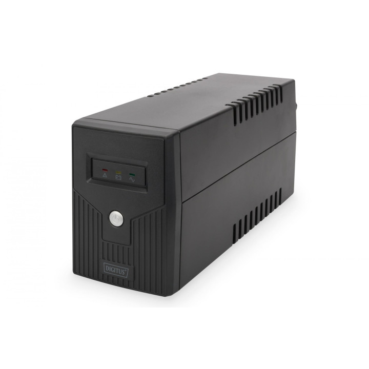 DIGITUS DN-170063 Line-Interactive UPS 600VA/360W, 12V/7Ah Battery, 2x CEE 7/7 Outlets, RJ-11, LED