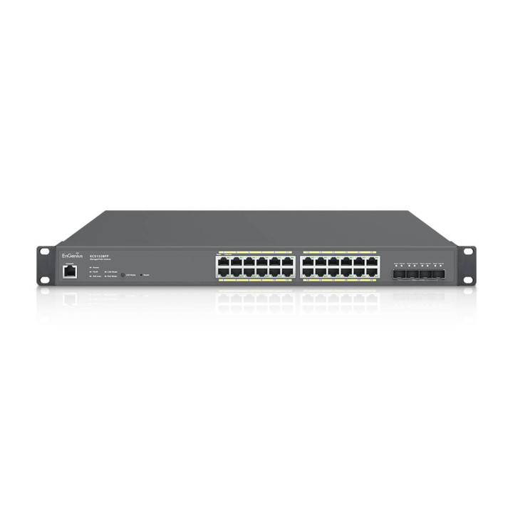 Switch administrado EnGenius ECS1528FP, 24 puertos Gigabit PoE+ 410W, enlace ascendente 4x SFP+, administrado en la nube