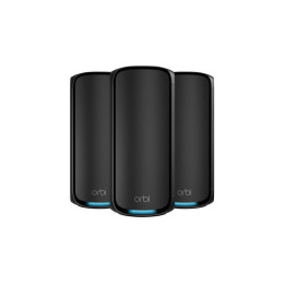 Netgear RBE973SB-100EUS Czteropasmowy router Wi-Fi 7 Mesh z serii Orbi 970 (3 szt.) z roczną subskrypcją Armor, czarny pakiet
