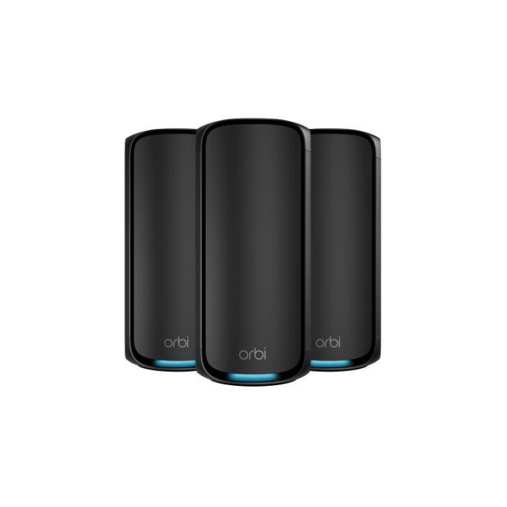Netgear RBE973SB-100EUS Czteropasmowy router Wi-Fi 7 Mesh z serii Orbi 970 (3 szt.) z roczną subskrypcją Armor, czarny pakiet