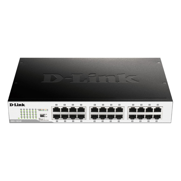 D-Link DGS-1024D Unmanaged Gigabit Ethernet Switch, 24-Port, 1U Rackmount