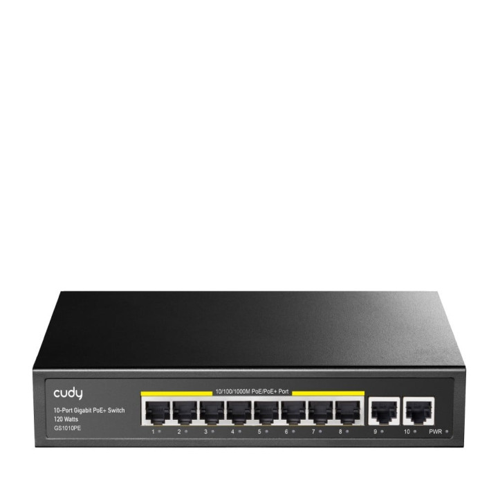 Cudy GS1010PE 8-Port Gigabit PoE+ Switch with 2 Uplink Ports 120W Unmanaged