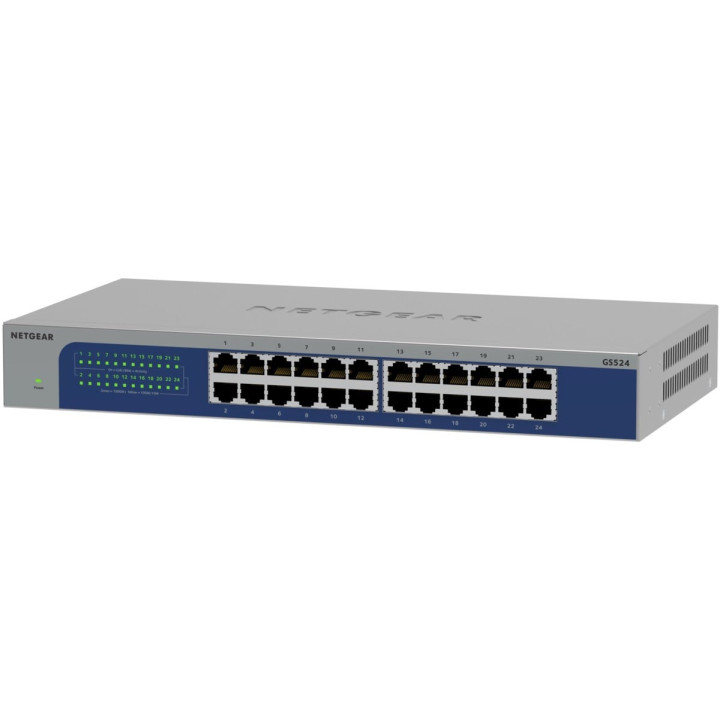 NETGEAR GS524-300EUS Unmanaged Gigabit Ethernet Switch, Gray