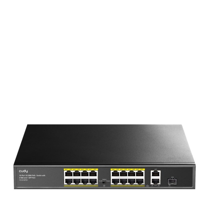 Cudy FS1018PS1 16-Port 10/100M PoE+ Switch with 2 Gigabit Uplink and 1 SFP Port 200W Unmanaged