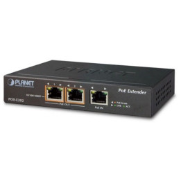 PLANET POE-E202 Extensor PoE Gigabit de 1 puerto 802.3at+ a 2 puertos 802.3af/at Gigabit