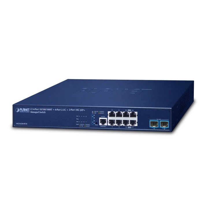 PLANET MGS-6320-8T2X L3 Managed Switch with 4-Port 10/100/1000T + 4-Port 2.5G + 2-Port 10G SFP+