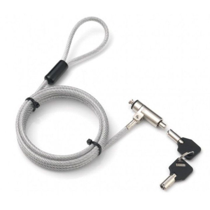 Techly IQ-LOK-13-KT Câble de sécurité pour ordinateur portable Wedge-Lock avec clé 1,8 m Argent