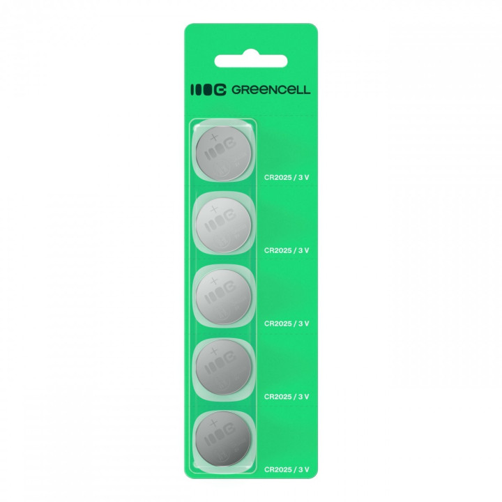 Green Cell X5CR2025 5x Lithium Coin Battery CR2025 3V 160mAh