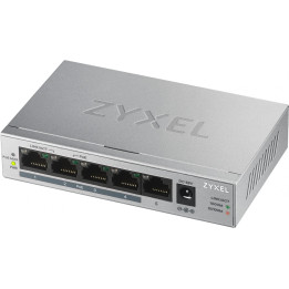 ZyXEL GS1005-HP 5-Port Gigabit PoE+ Unmanaged Desktop Switch, 4 PoE+ Ports, 60W