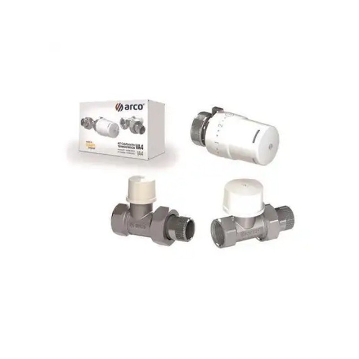 Arco 9185 TEIDE TERMO PLUS Set of Straight Valves with Thermostatic Head M30 (501285+880040+507265) KCT02