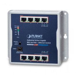 PLANET WGS-818HP Conmutador industrial Gigabit PoE+ de 8 puertos (120 W, IP30, sin ventilador, -20 °C a 60 °C)