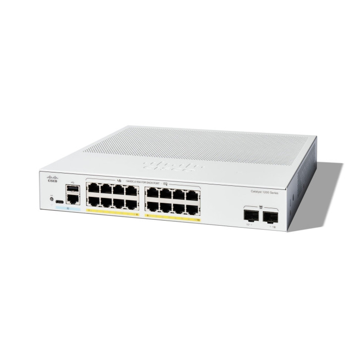 Cisco Catalyst 1200 16-Port Gigabit PoE Switch with 2x1G SFP (C1200-16P-2G)