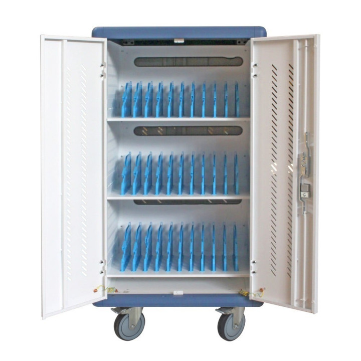 Techly I-CABINET-30DTY Armoire de chargement pour 30 ordinateurs portables/tablettes, 30 prises AC 230 V