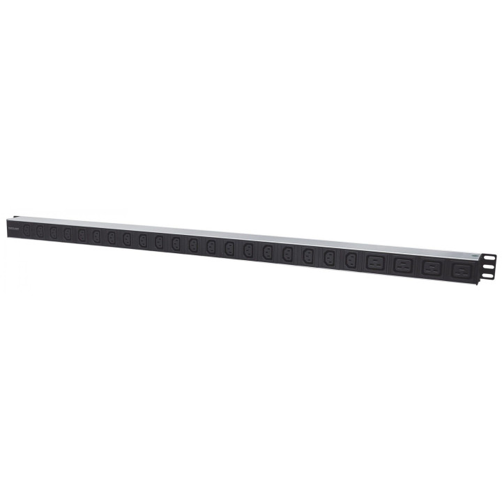 Intellinet 163675 Vertical Rackmount PDU – 24 Outlets (20 C13 + 4 C19), 16A, Removable Power Cable