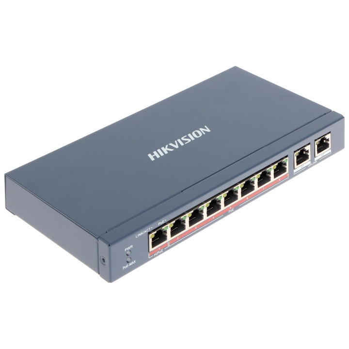 Hikvision DS-3E0310HP-E Conmutador PoE no administrado Fast Ethernet de 8 puertos