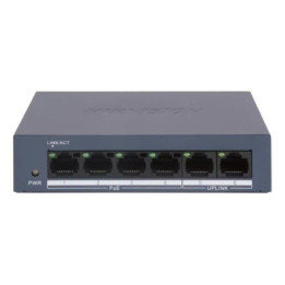 Hikvision DS-XS0106-P Conmutador PoE no administrado 4+2