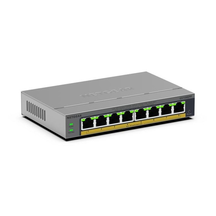 NETGEAR GS108EPP Unmanaged PoE+ Switch 8-Port Gigabit 64W