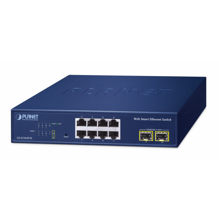 PLANET GS-2210-8T2S Smart Managed Switch 8x Gigabit Ethernet + 2x SFP