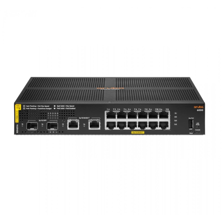 Conmutador HPE Aruba 6000 gestionado 12G 2SFP PoE+ 139W