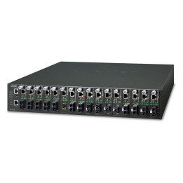 PLANET MC-1610MR48 19" 16-Slot SNMP Managed Media Converter Chassis (-48VDC)